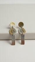 Artisan Mixed-Metal Drop Earrings