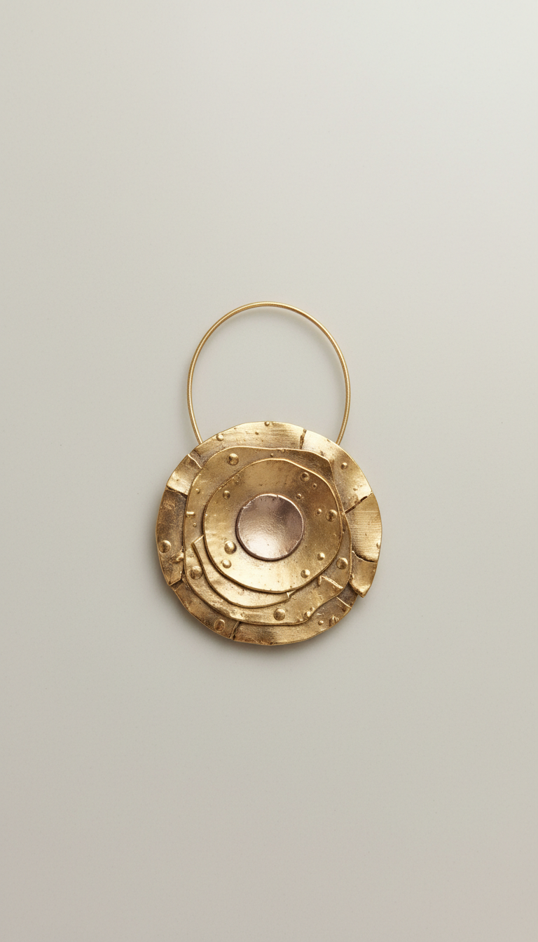 Upcycled Gold Disc Pendant