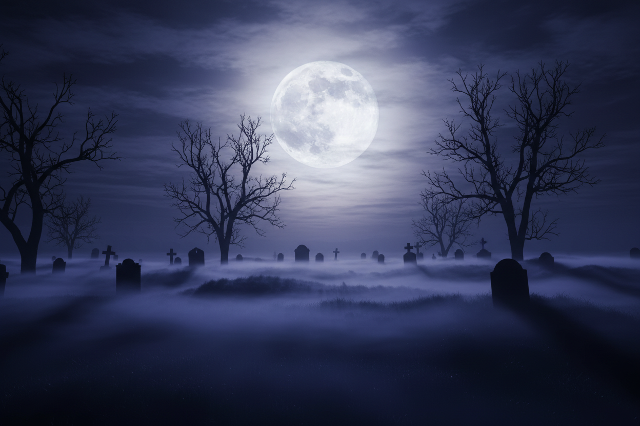 Moonlit Graveyard Background