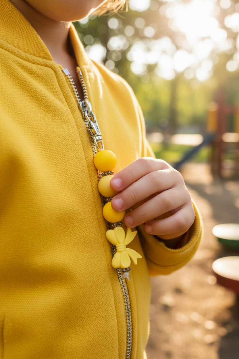 Yellow Zipper Pull lifestyle mockup