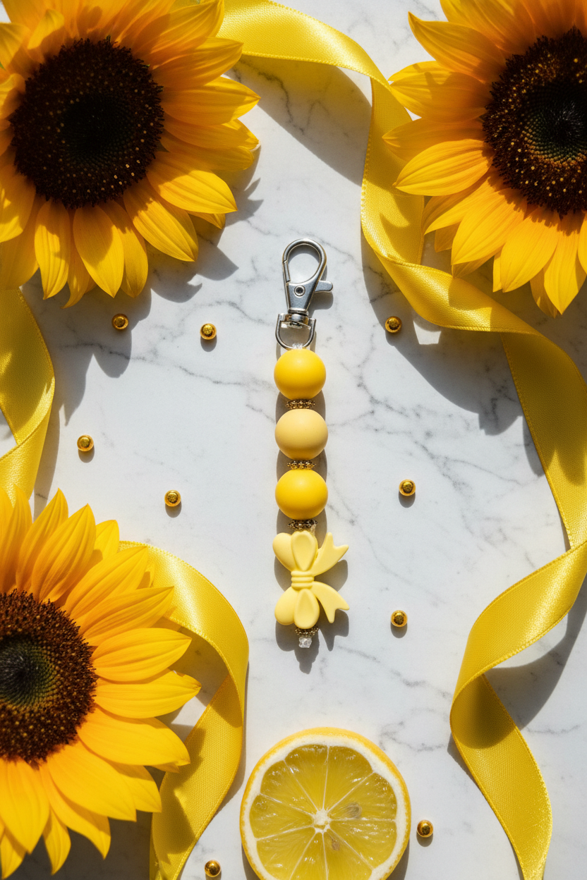 Yellow Zipper Pull sunny flat lay
